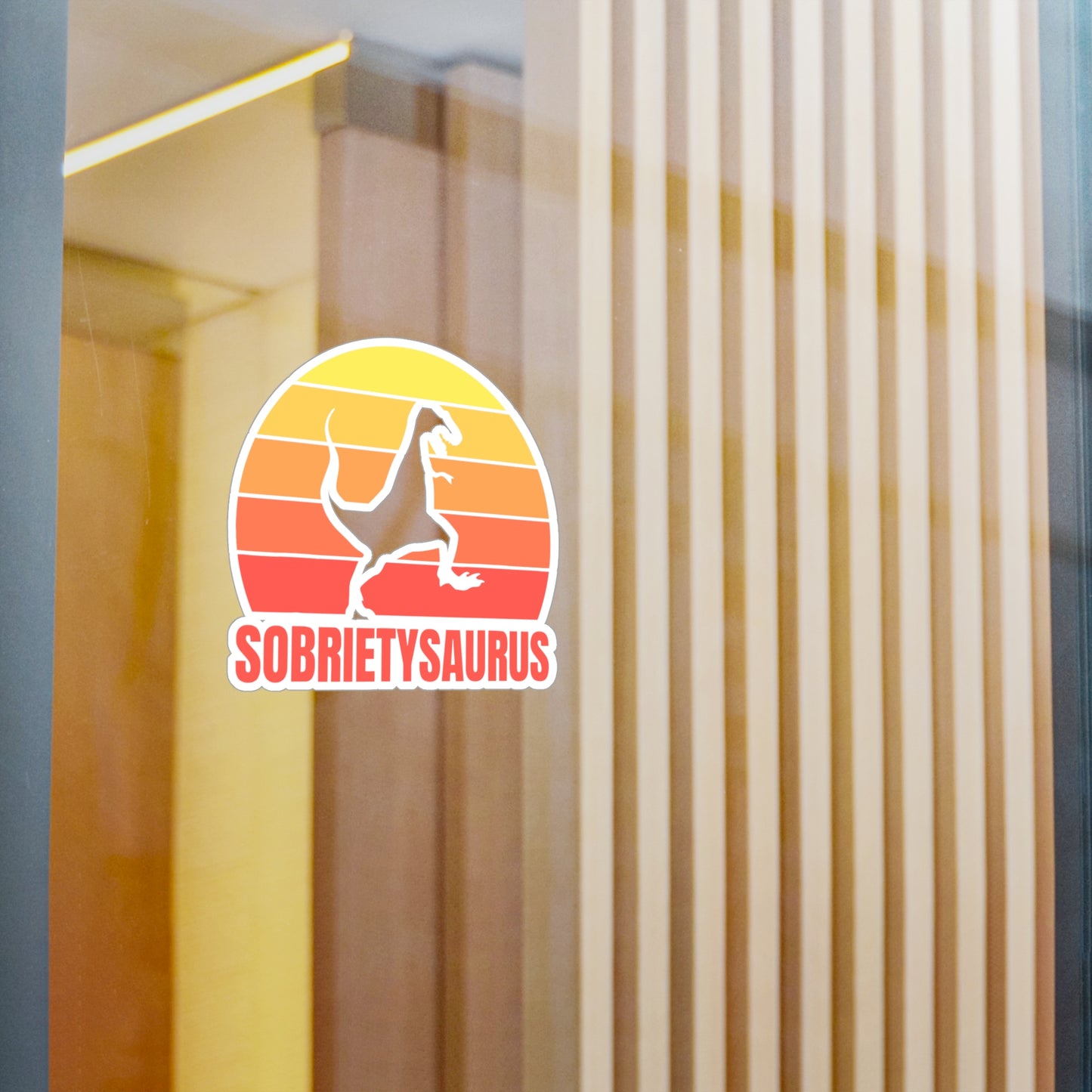 Sobrietysaurus Kiss-Cut Vinyl Decals - See through middle!!!