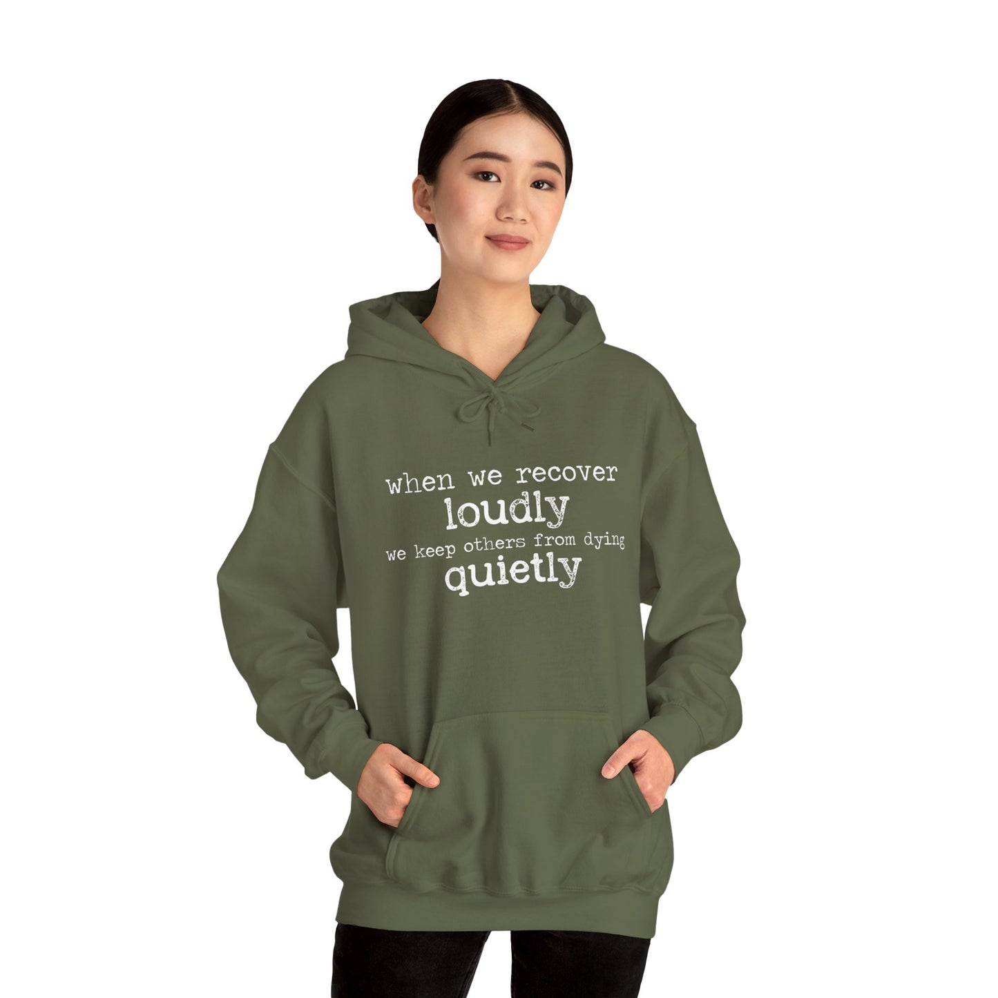 "Recover Loudly" Unisex Heavy Blend Hooded Sweatshirt