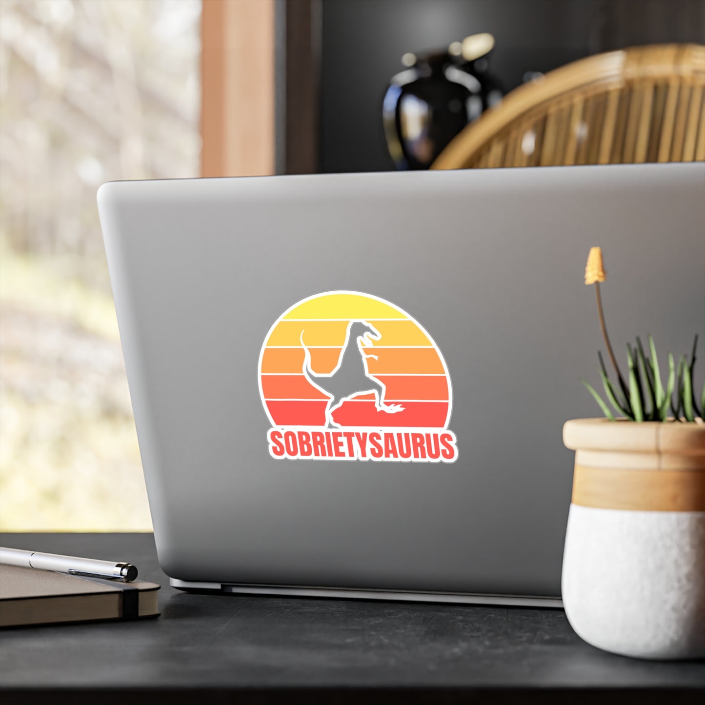 Sobrietysaurus Kiss-Cut Vinyl Decals - See through middle!!!