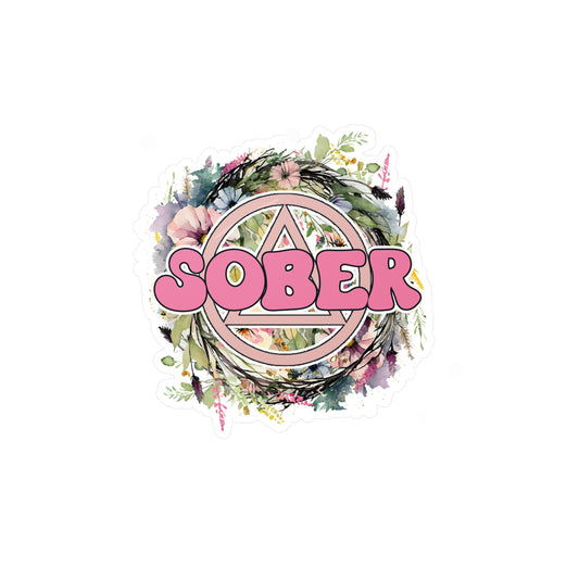 Sober Wild Flowers Kiss-Cut Vinyl Decals