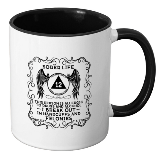 Break Our in Handcuffs Contrast Coffee Mug