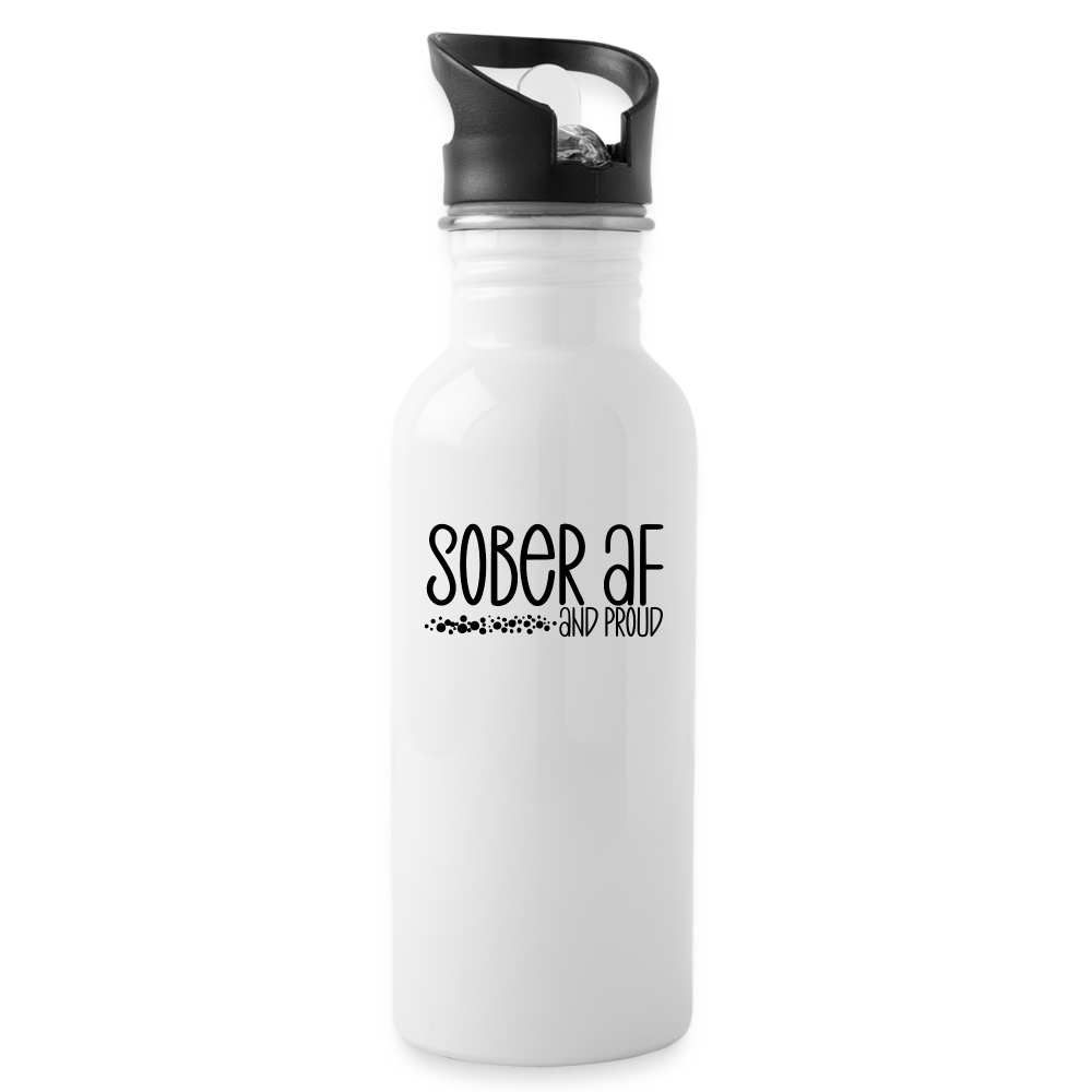 Sober AF Water Bottle - white