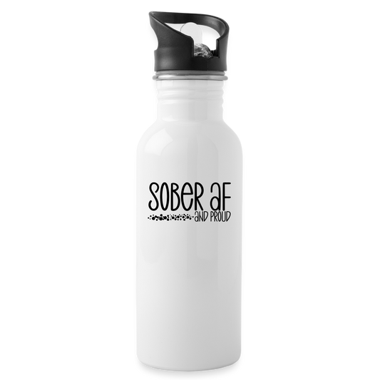Sober AF Water Bottle - white