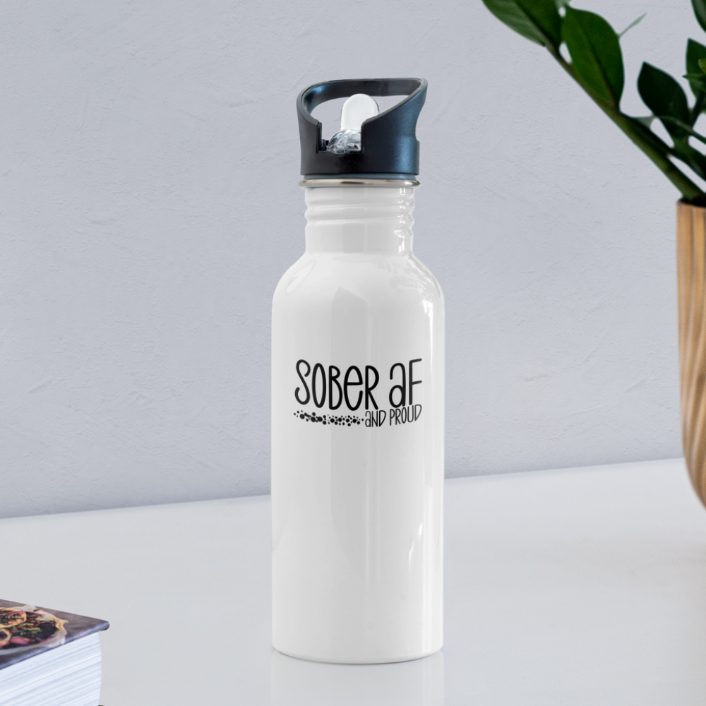 Sober AF Water Bottle - white