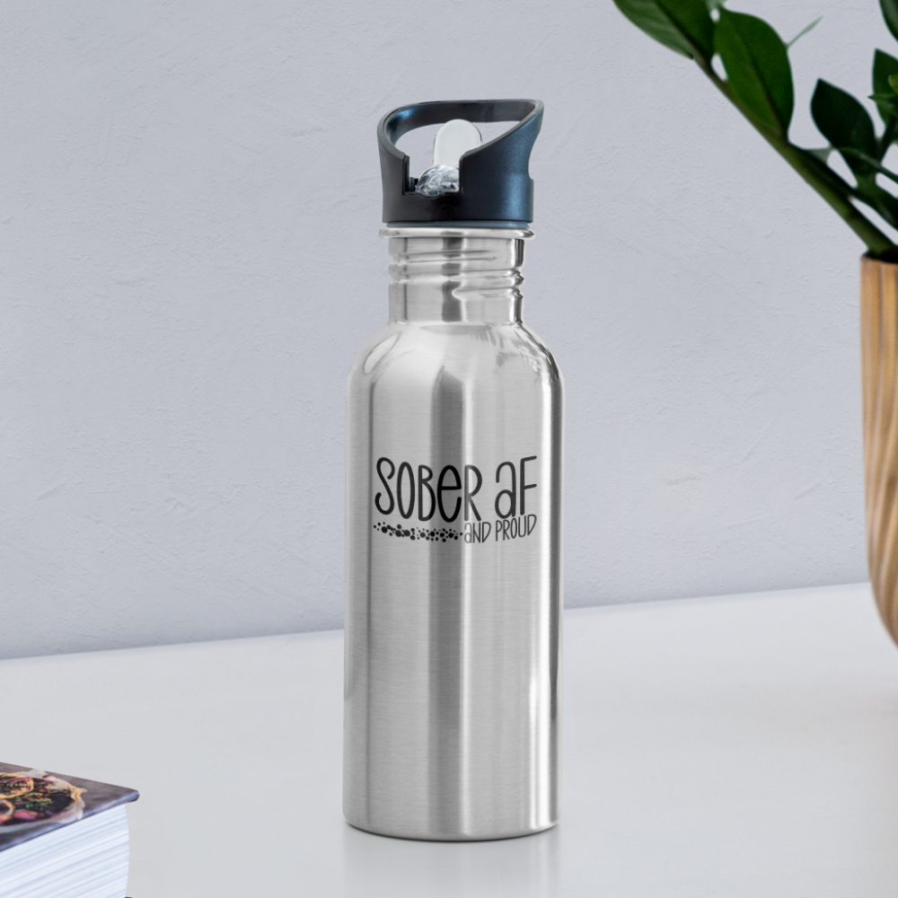 Sober AF Water Bottle - silver