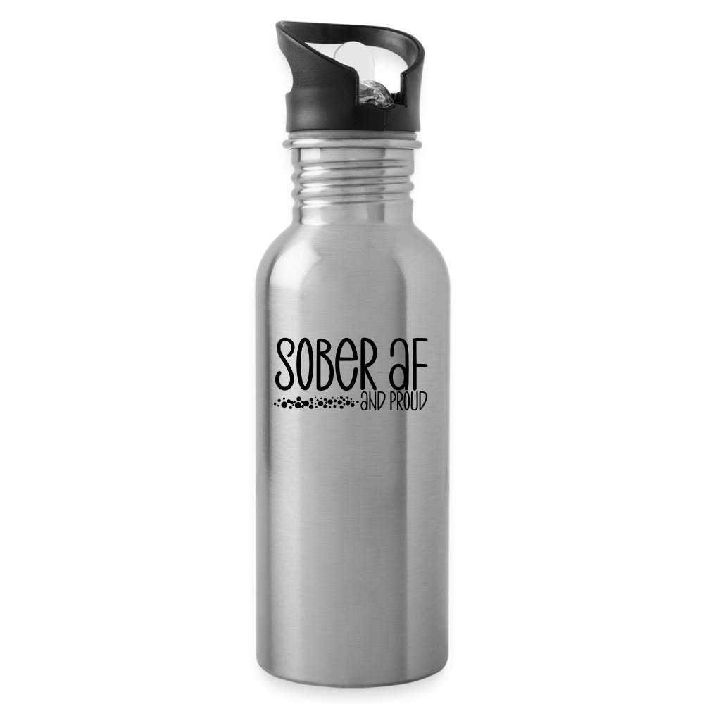 Sober AF Water Bottle - silver
