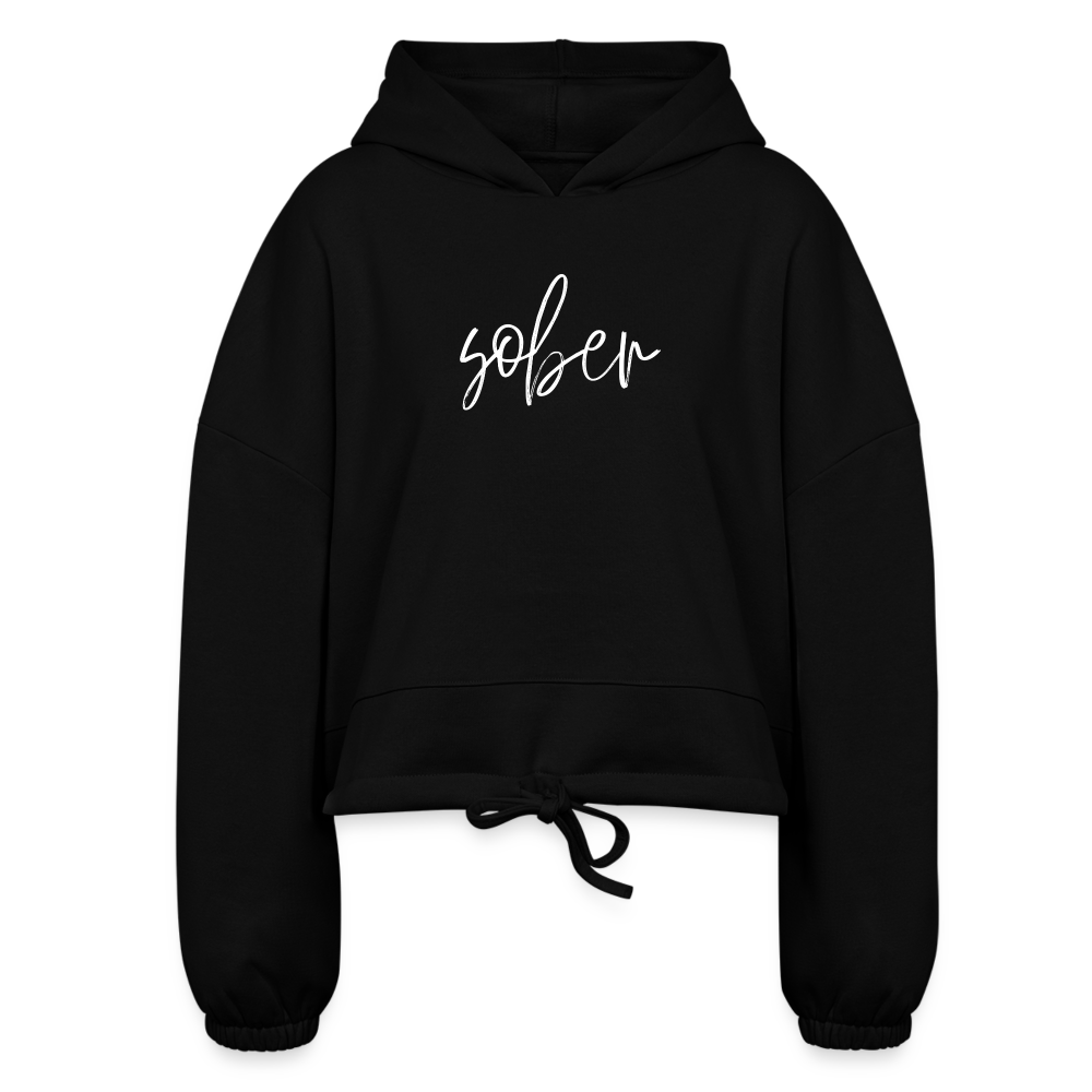 Women’s Cropped Hoodie - black