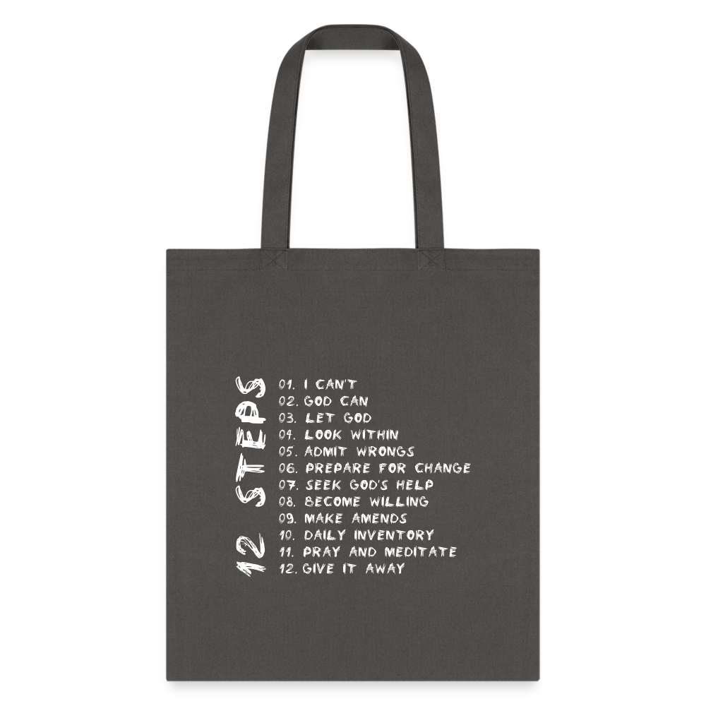 12 Steps Tote Bag - charcoal