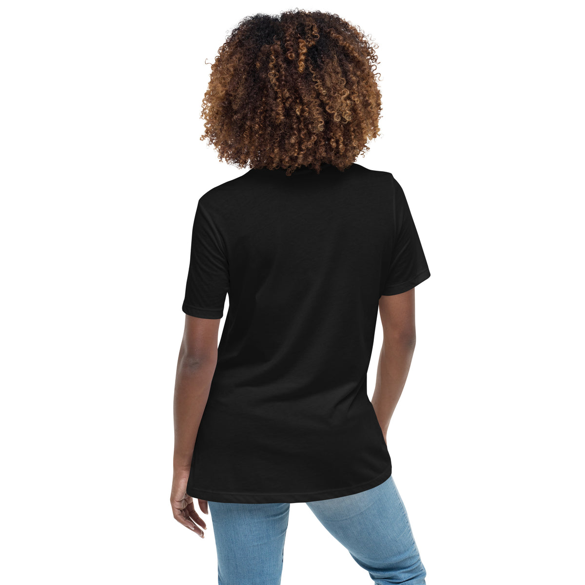 Woman wearing the black Certified Sober, Still a Little Feral relaxed tee