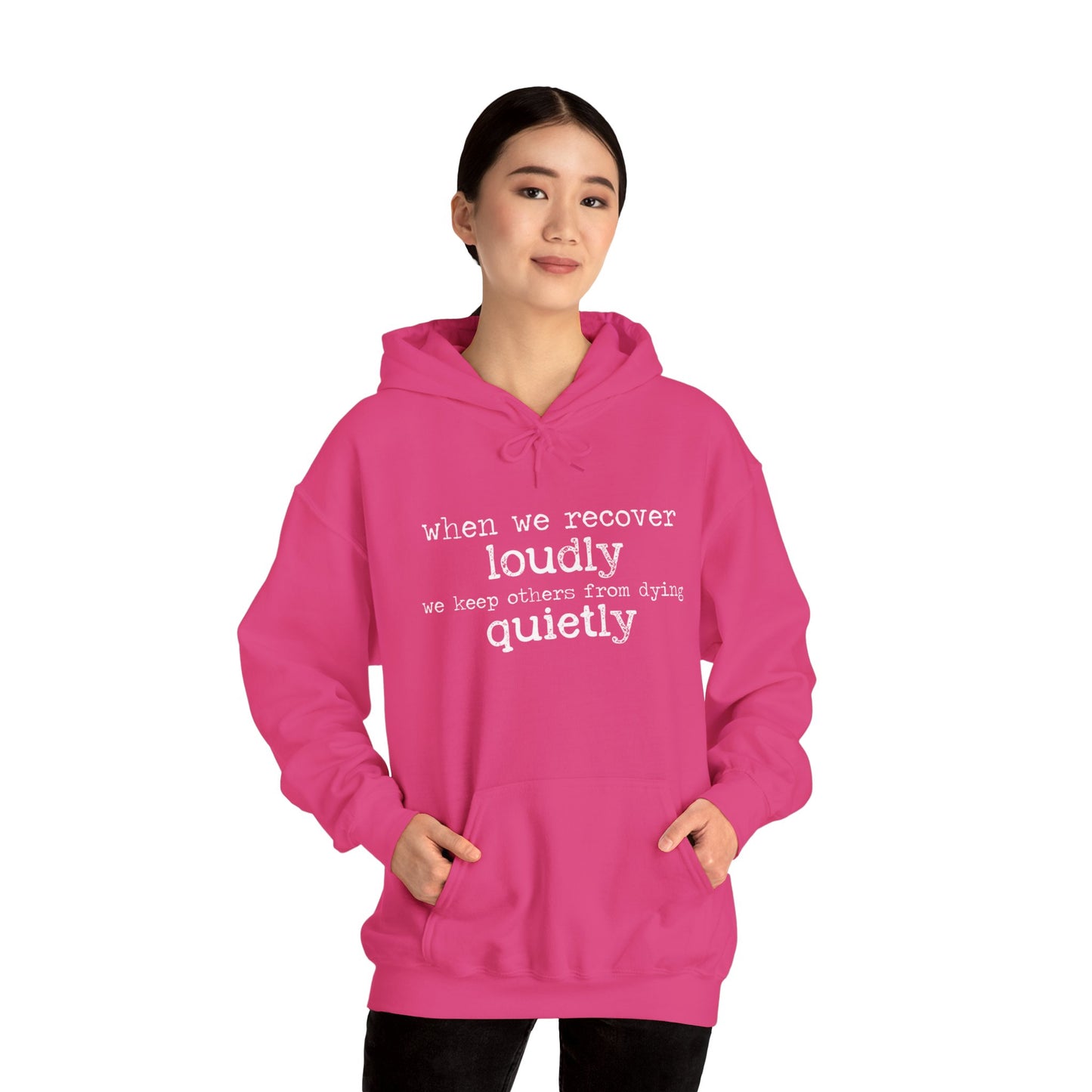 "Recover Loudly" Unisex Heavy Blend Hooded Sweatshirt