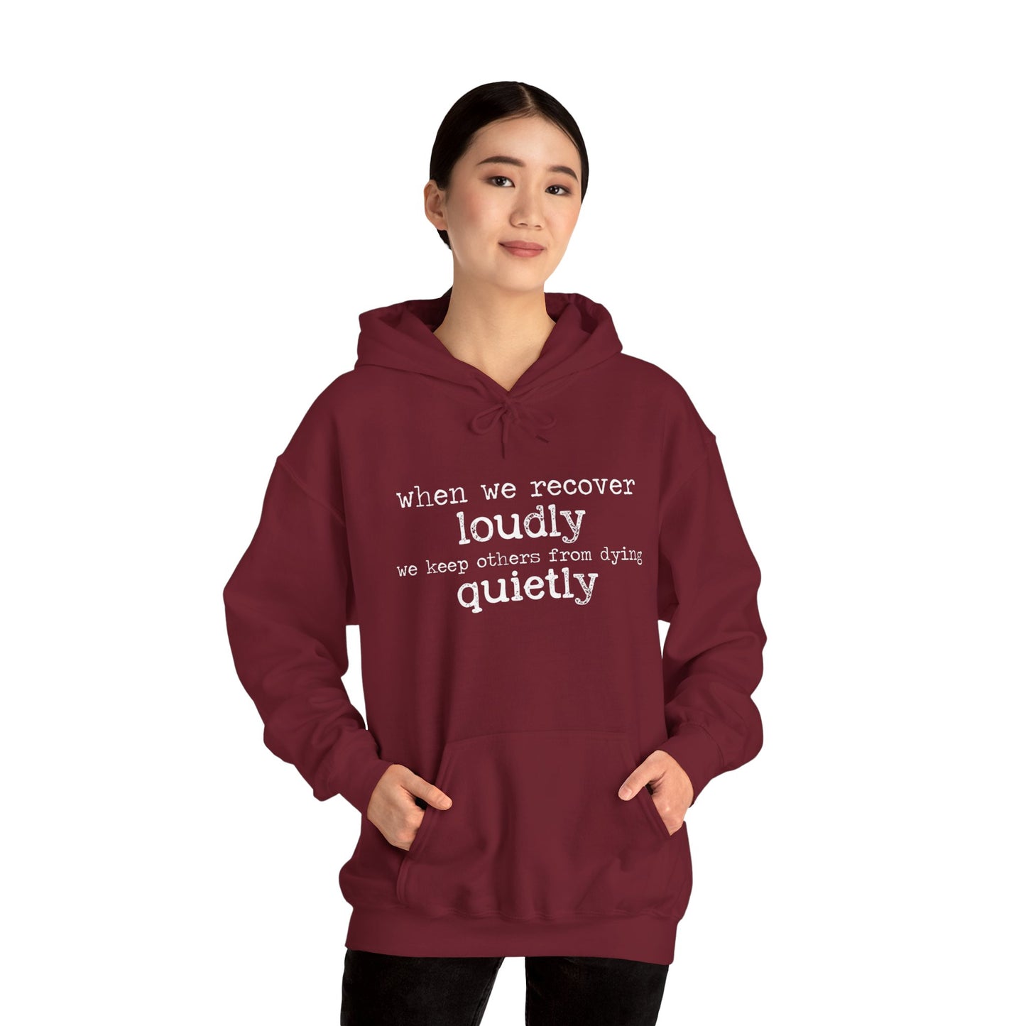 "Recover Loudly" Unisex Heavy Blend Hooded Sweatshirt