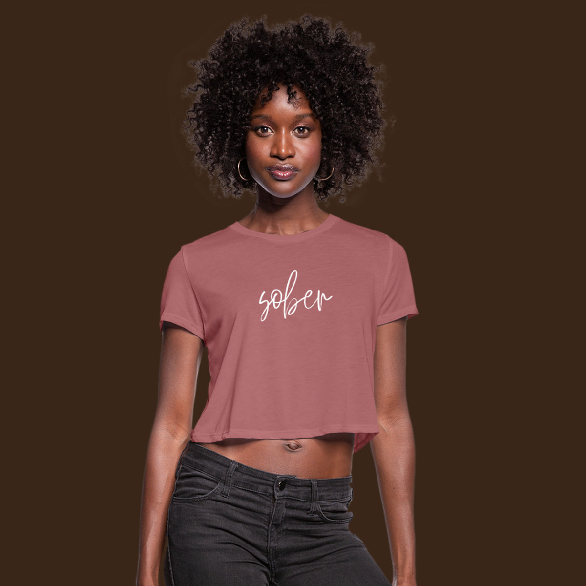 Sober Women's Cropped T-Shirt - mauve