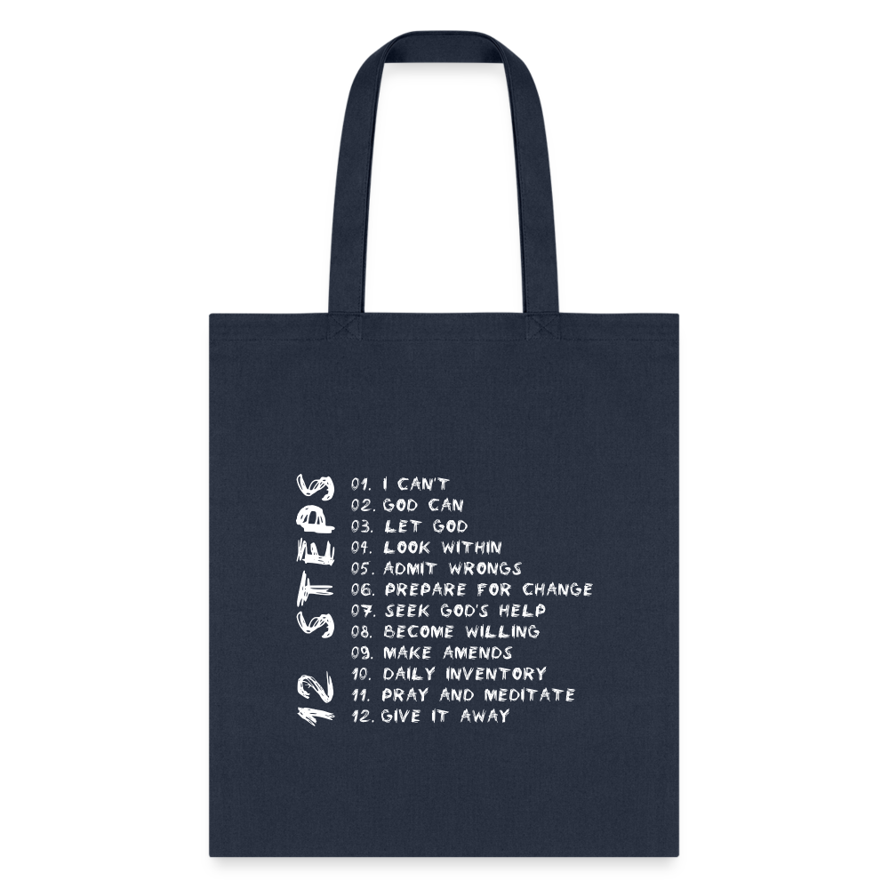 12 Steps Tote Bag - navy