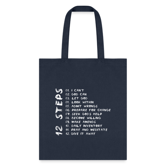 12 Steps Tote Bag - navy