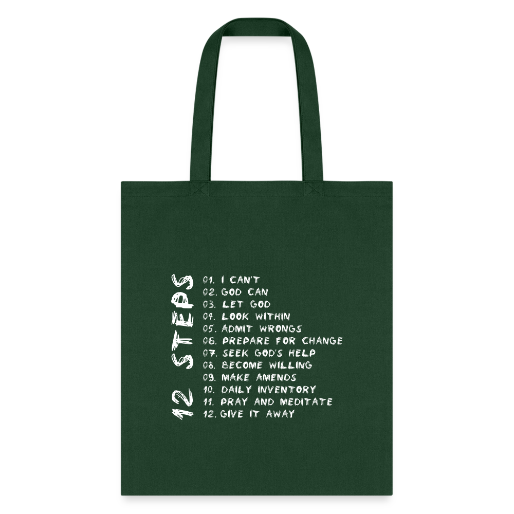 12 Steps Tote Bag - forest green